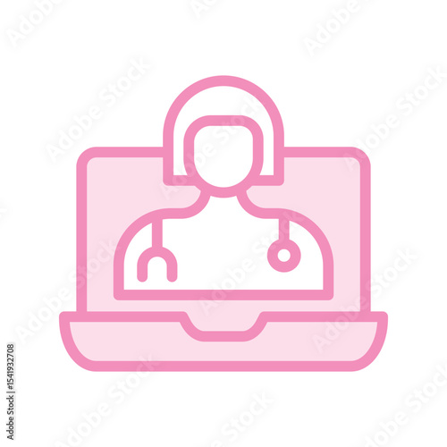 Telemedicine duotone line icon , vector, pixel perfect, illustrator file 
