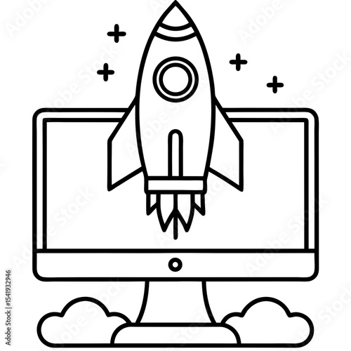 space rocket vector illustration