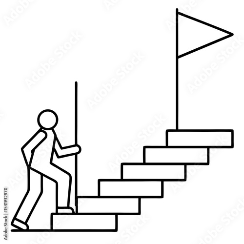 business man climbing stairs