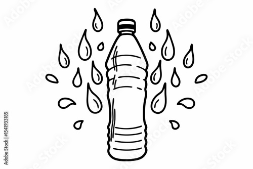 Two plastic water bottles with droplets