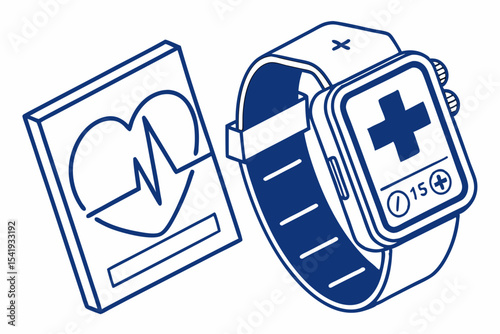 Smartwatch health monitoring app interface