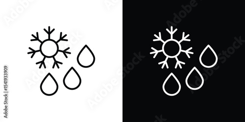 Snowflake droplets icon. Graphic Design vector icon. Ui Ux Icons