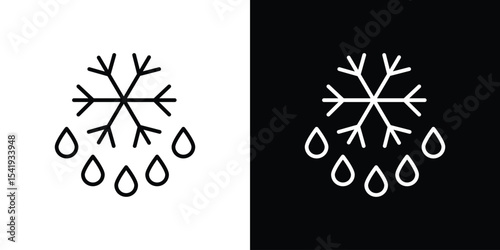 Snowflake droplets icon. Graphic Design vector icon. Ui Ux Icons