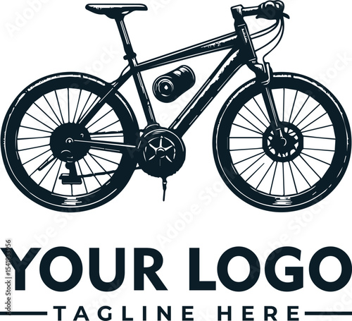 A detailed illustration of a mountain bicycle with a water bottle, ready for adventure.