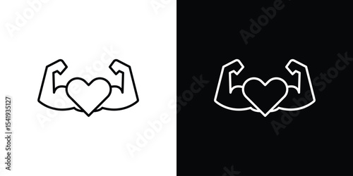 Strong heart icon. Graphic Design vector icon. Ui Ux Icons