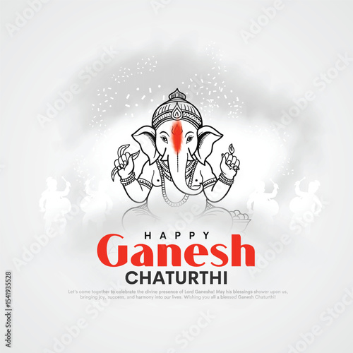Vector illustration of lord ganpati for happy Ganesh Chaturthi festival of India. Creative background design.