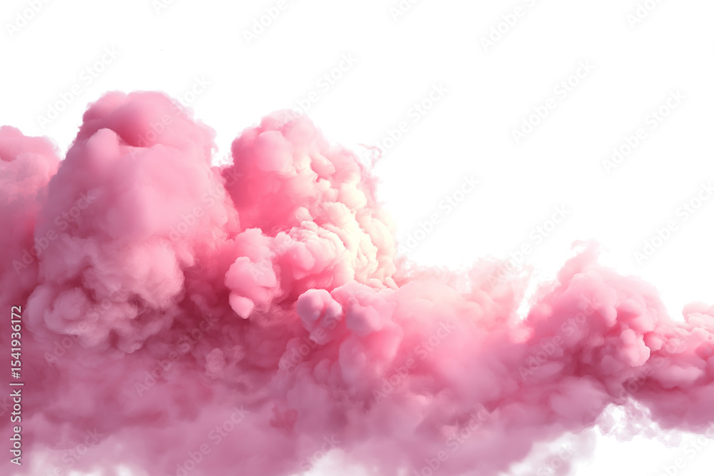 Fototapeta premium swirl of delicate pink smoke isolated on white background