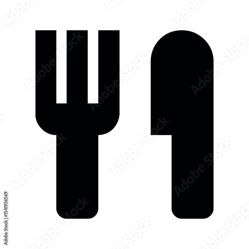 Illustration of fork and knife icon vector illustration for restaurant menu or cooking concept cutlery dining equipment design vector