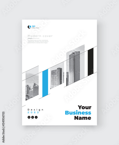 Corporate Book Cover Design Template in A4. Can be adapt to Brochure, Annual Report, Magazine, Poster, Business Presentation, Portfolio, Flyer, Banner, Website.