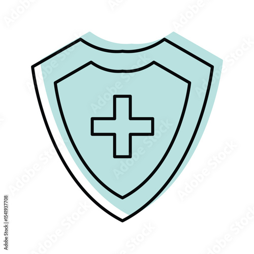 Medical Cross color shadow thinline icon , vector, pixel perfect, illustrator file 
 