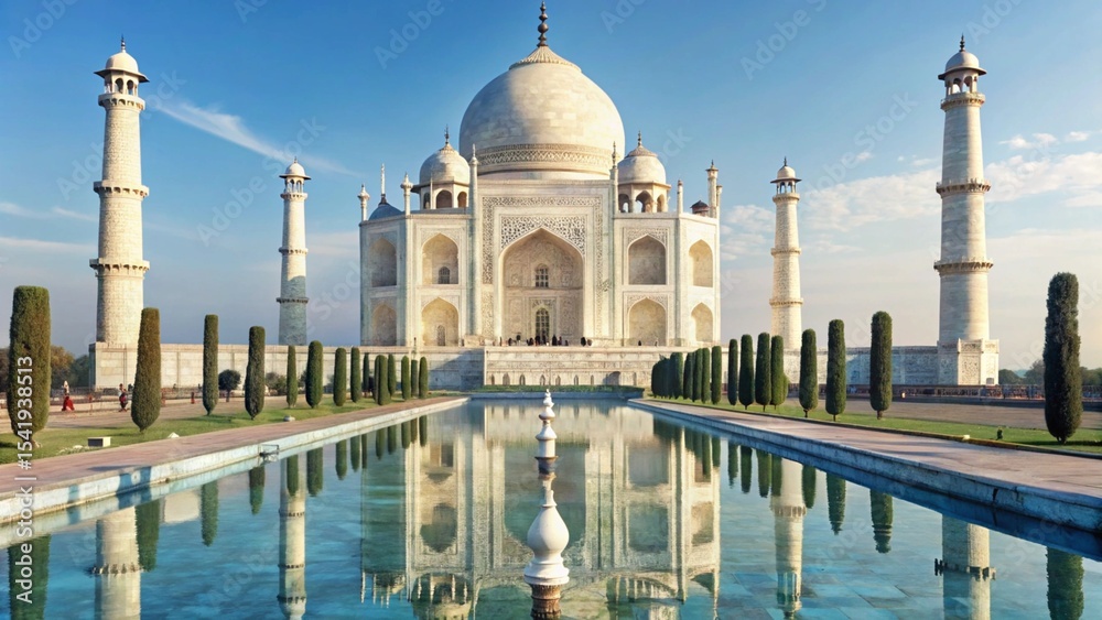 Fototapeta premium The Majestic Taj Mahal in Agra, India