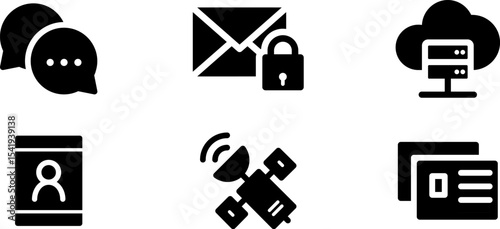 Modern Rounded Filled Communication Icon Set