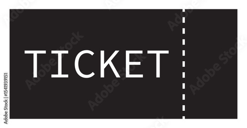 Minimalist Black and White Ticket Vector Design