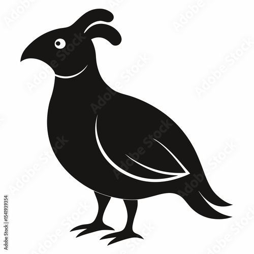 Modern Quail Silhouette Artwork