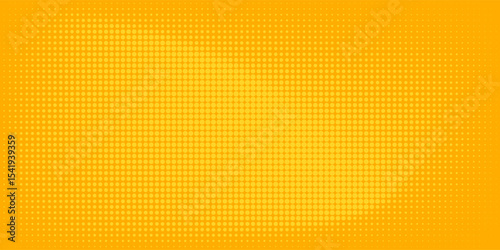 Yellow halftone pattern. Retro comic gradient background.