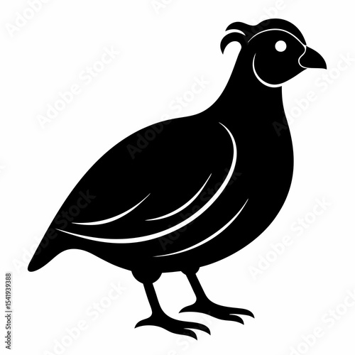 Modern Quail Silhouette Artwork