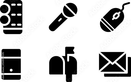 Modern Rounded Filled Communication Icon Set