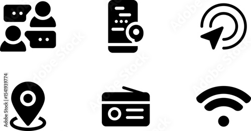 Modern Rounded Filled Communication Icon Set
