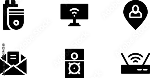 Modern Rounded Filled Communication Icon Set
