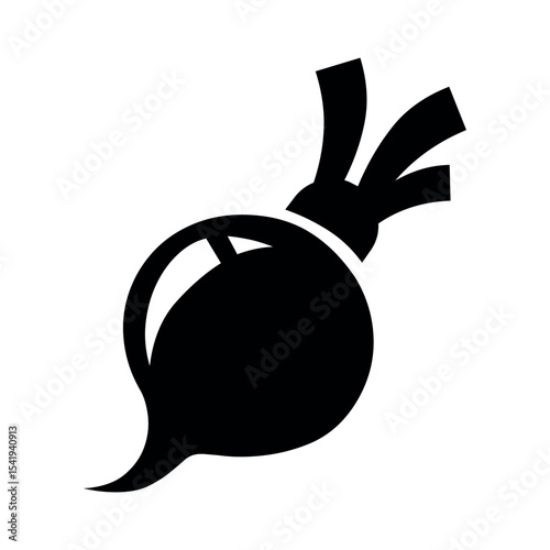 Illustration of black beet root vector icon illustration for healthy eating and organic farming concept isolated on white vector