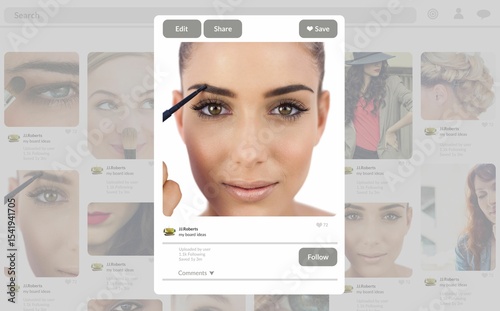 Composite image of website page tutorial eyebrows make-up