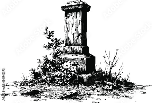 Old Weathered Tombstone