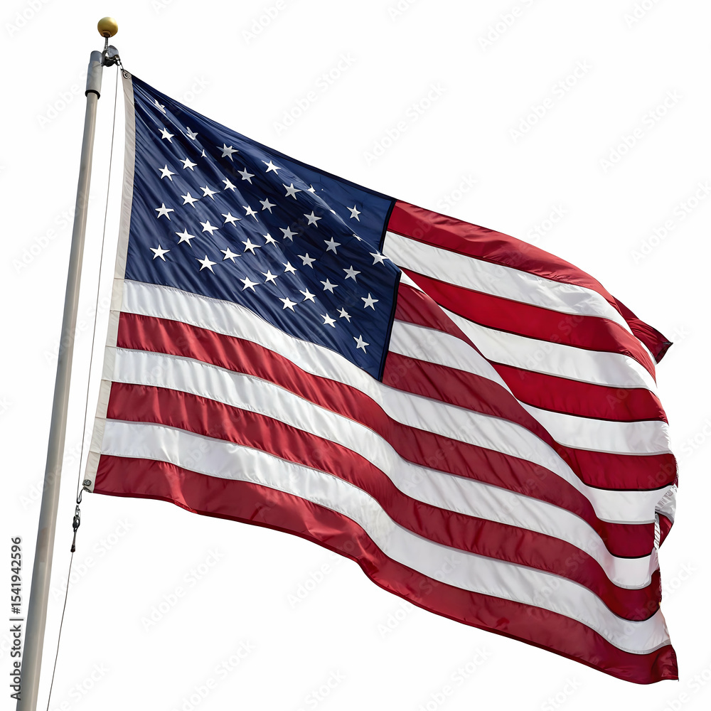 Fototapeta premium USA flag isolated on transparent background 