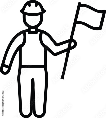 race marshal with flag icon