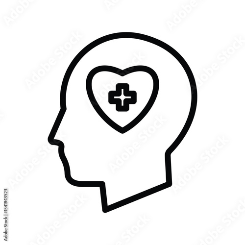Mental Health line icon , vector, pixel perfect, illustrator file  
