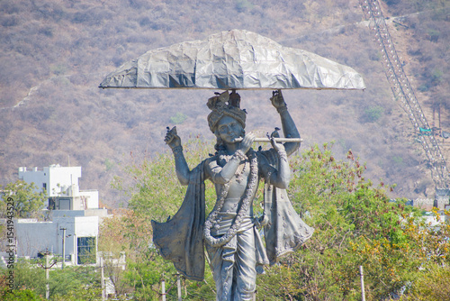 Load Krishna Statue at Nathdwara Rajasthan. Concept of Hindu temple and spiritual tourism in India