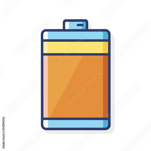Illustration of a vibrant battery with a modern and cartoonish design