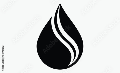Water drop silhouette, line art vector, liquid symbol icon
