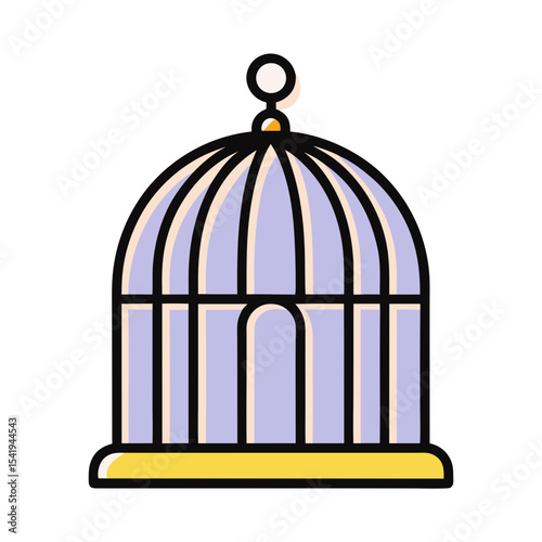 Elegant Birdcage in Pastel Shades with Modern Geometric Design Elements