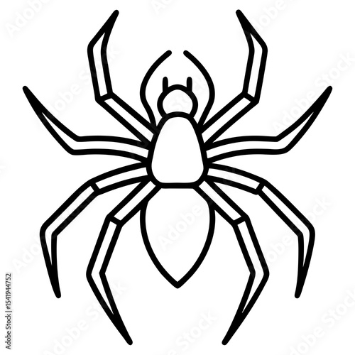 Modern Wolf Spider Outline Graphic