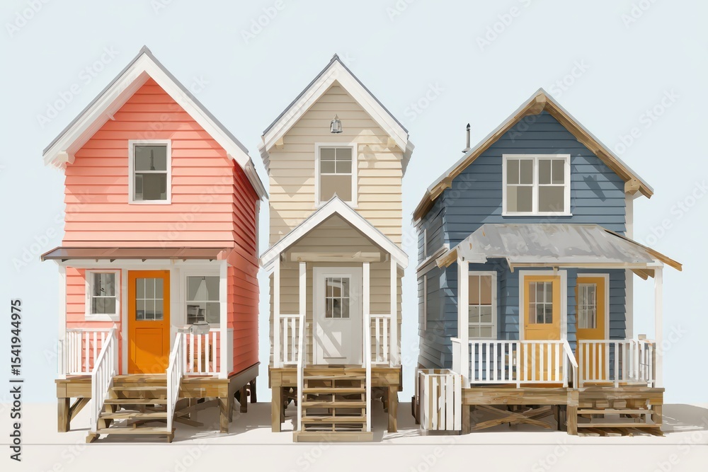 Three wooden beach houses banner Three wooden beach houses banner
