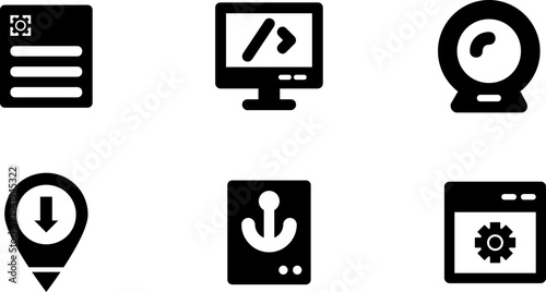 Modern Rounded Filled Seo And Digital Marketing Icon Set