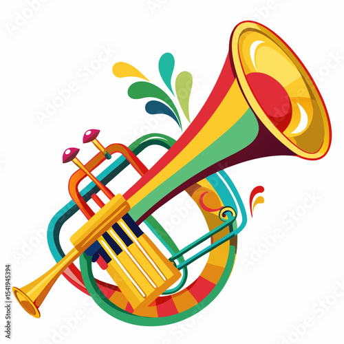 gold trumpet isolated
