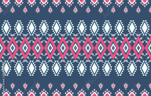 Ethnic seamless pattern repeating tribal fabric boho fashion colorful geometric ornaments can be used for background, textile, coloring book, cover, curtain, clothing.