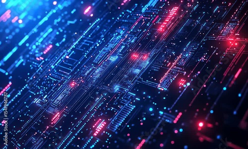 Wallpaper Mural Vibrant data stream, futuristic technology, digital flow. Torontodigital.ca