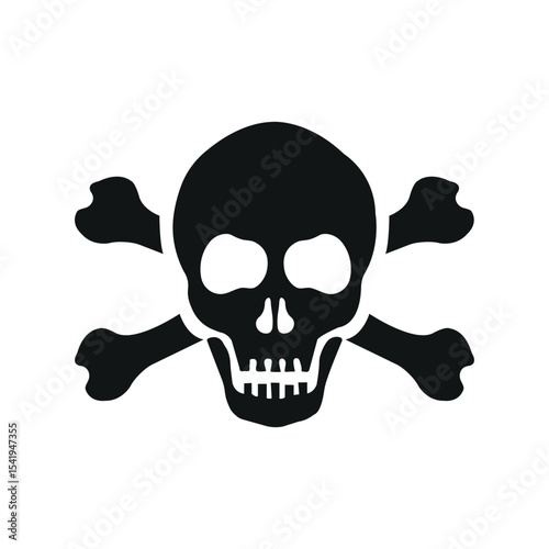 Crossbones and skull death flat vector icon for apps and games

