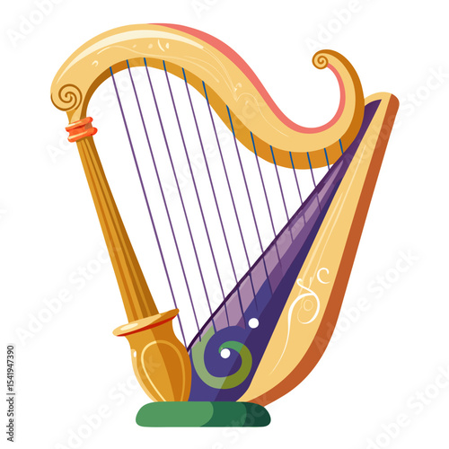 harp on white background