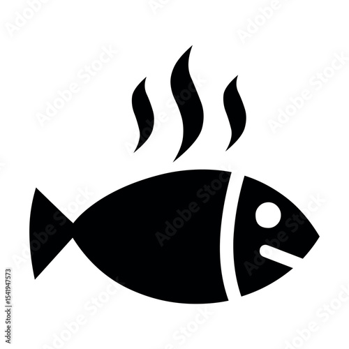 Illustration of hot seafood dish vector art illustration for restaurant menu and cooking blog with black and white design vector