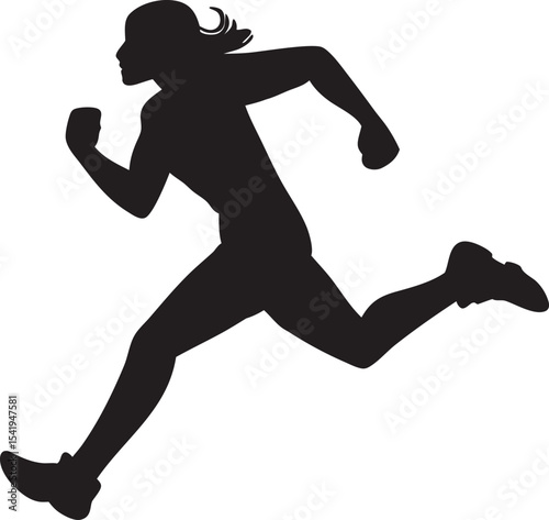 Female Athlete Running Silhouette
