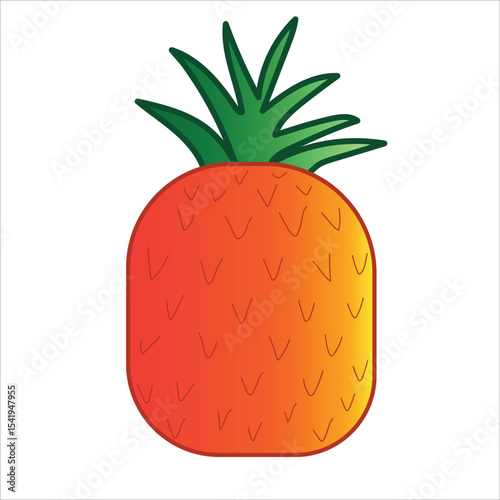 colored Pineapple Fruit icon illustration