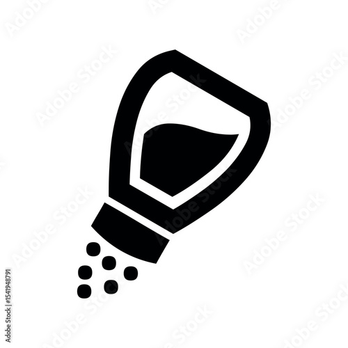 Illustration of black and white seasoning shaker icon vector illustration for cooking and food related design projects vector