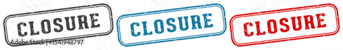 closure stamp. closure rectangular stamp set isolated on white background