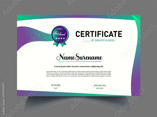 professional Modern unique certificate design sample