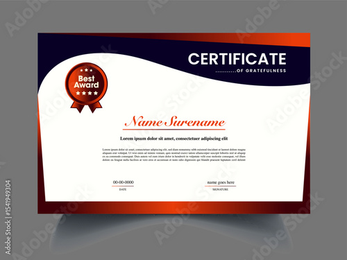 professional Modern unique certificate design sample
