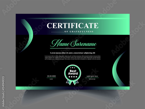 professional Modern unique certificate design sample