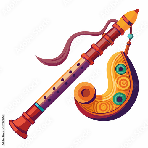flute on white background